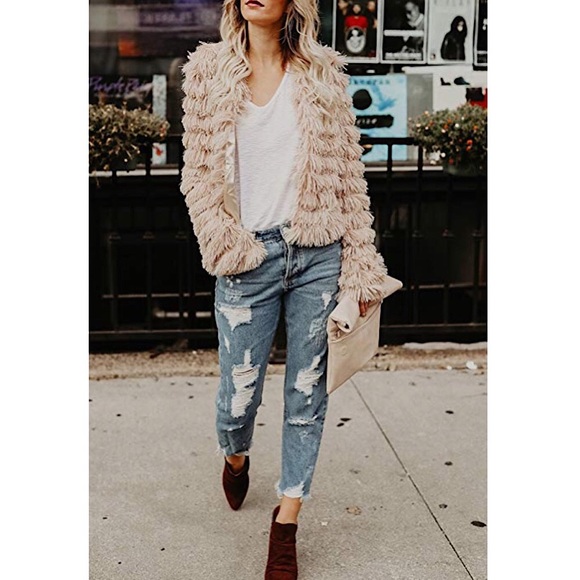 ❄️HP❄️Open Front Faux Fur Coat - Picture 6 of 16
